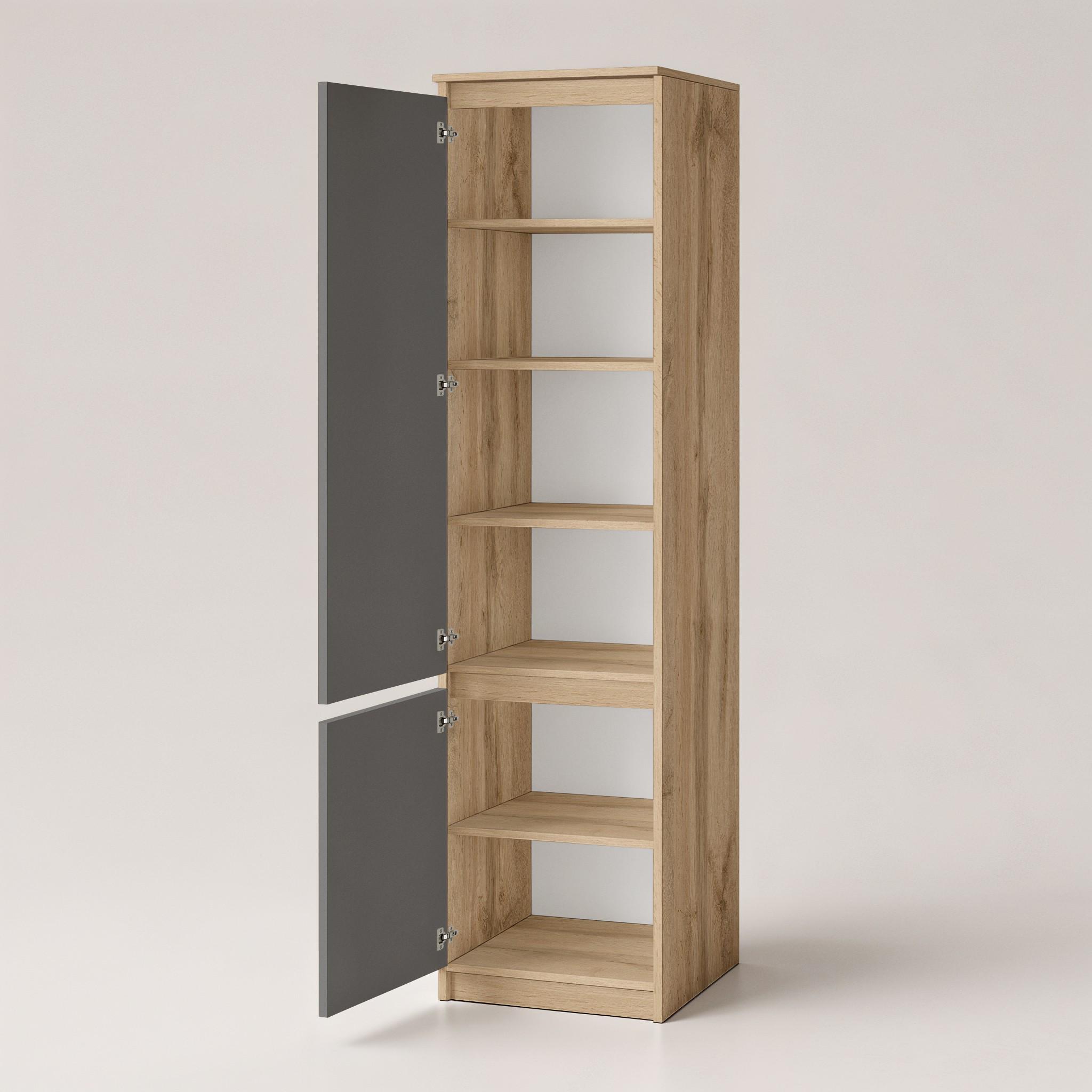 Шкаф-пенал с полками T-217 500х498х2117 мм Дуб Аппалачи/Антрацит - фото 2