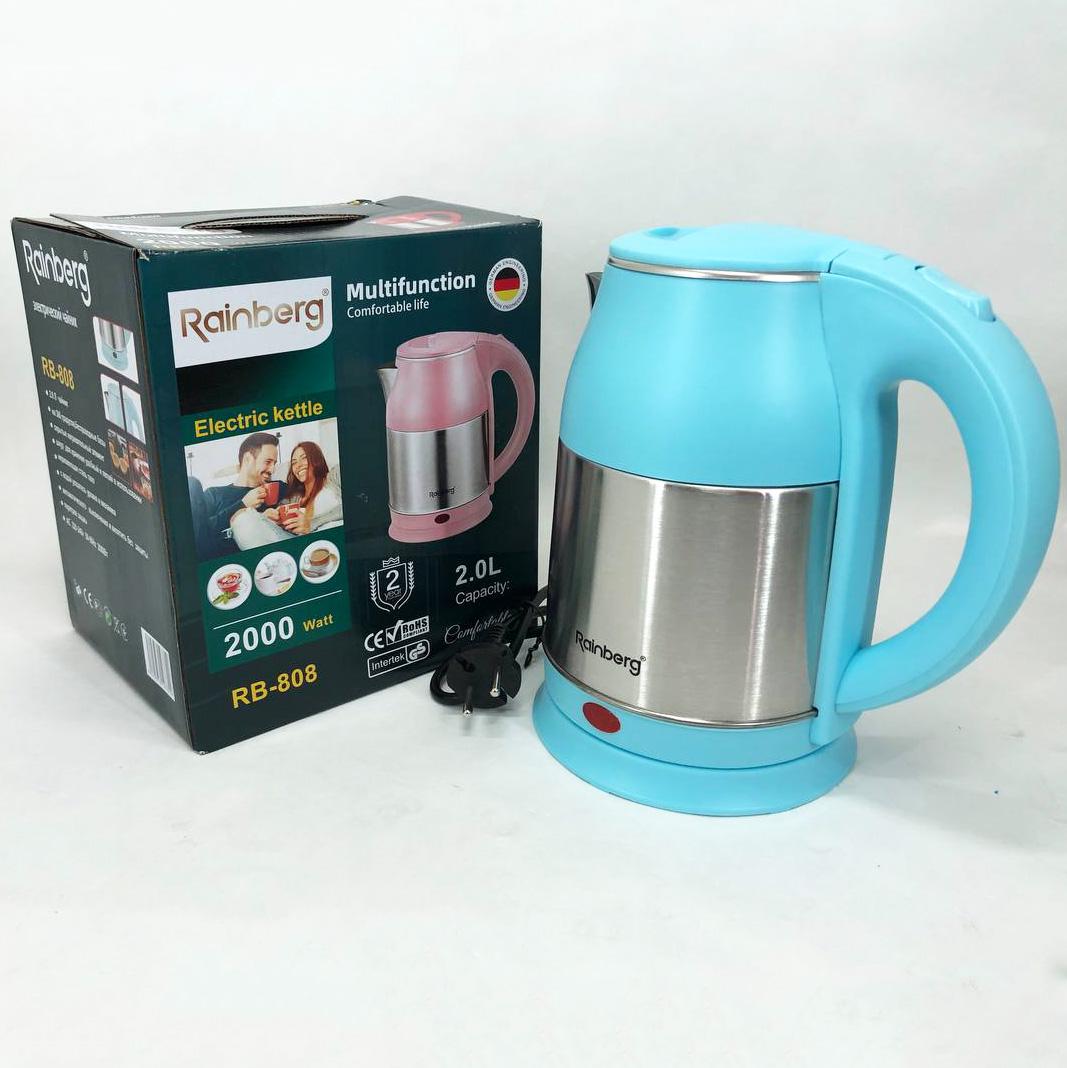 Електрочайник Rainberg RB-808 нержавіюча сталь 2 л Блакитний (268722) - фото 6 Електрочайник Rainberg RB-808 нержавіюча сталь 2 л Блакитний (268722) - фото 6