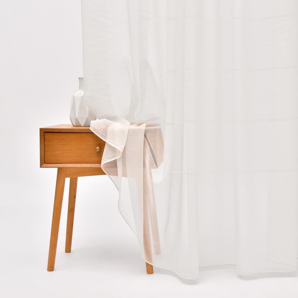 Ткань тюль рогожка Atalante V-102 люрекс Молоко (24754)