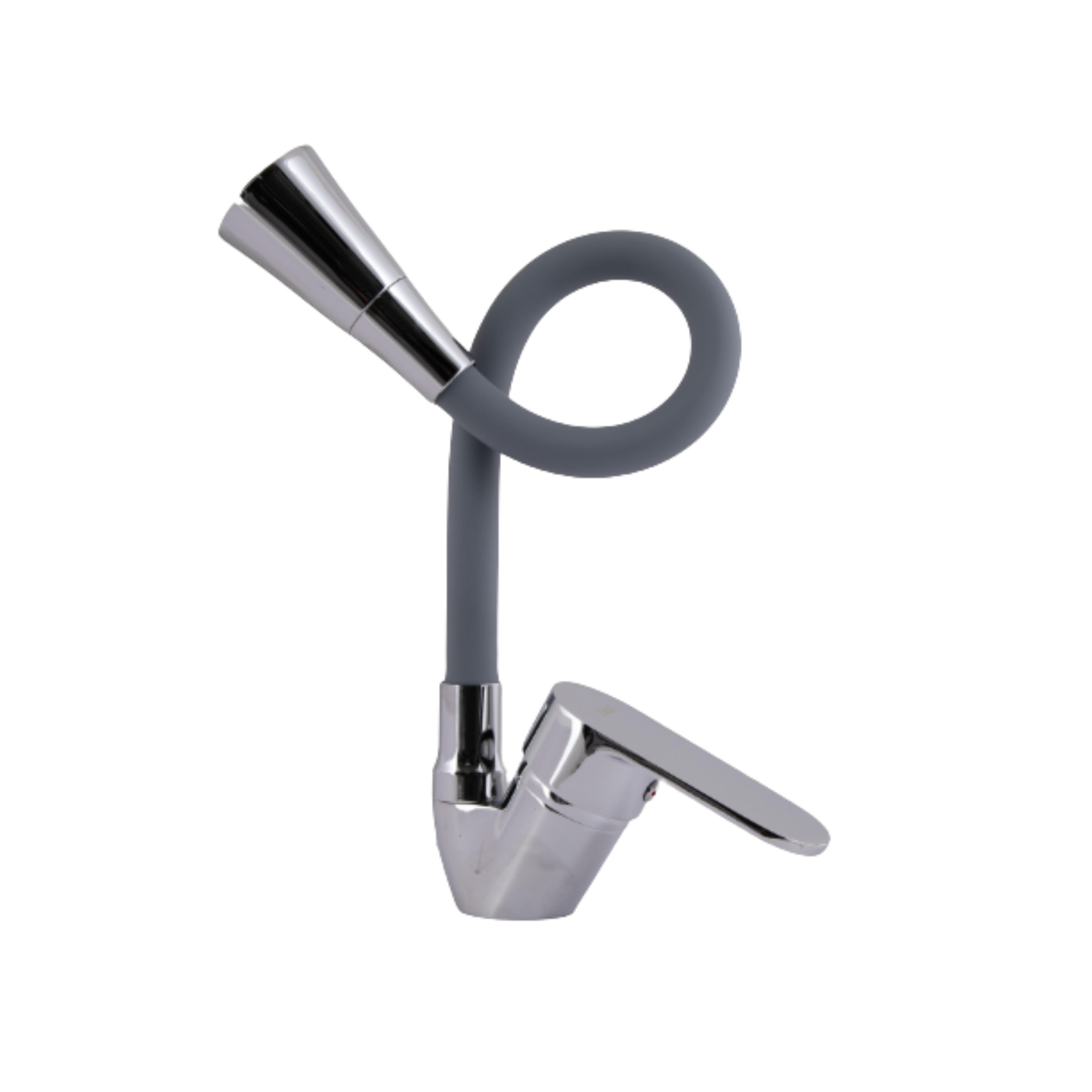 Змішувач для кухні Lidz Tani 008F3 із гнучким виливом k40 Grey/Chrome (LDTAN008F3GCR39507)