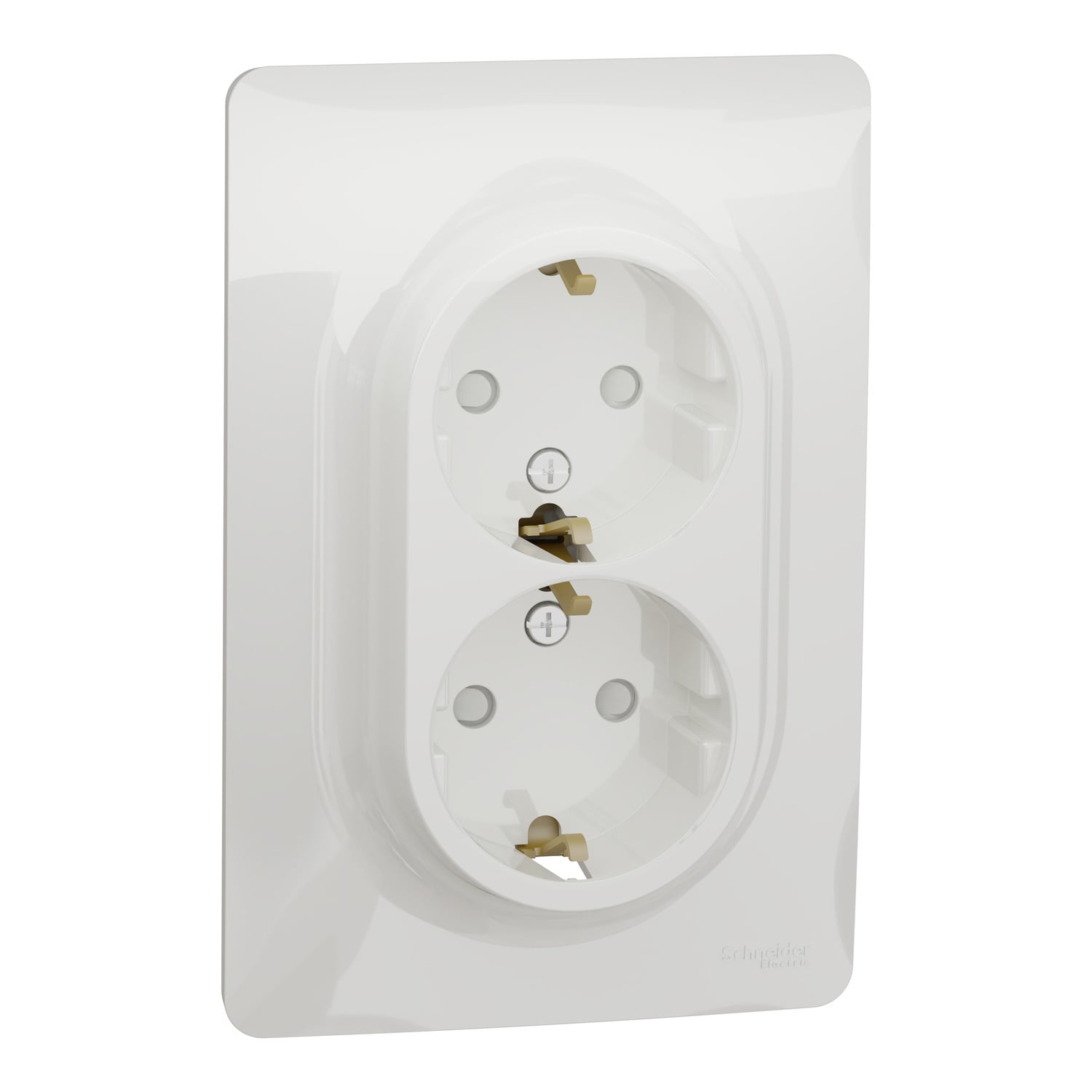 Розетка із заземленням Schneider Electric Unica New з шторками Білий (NU206718)