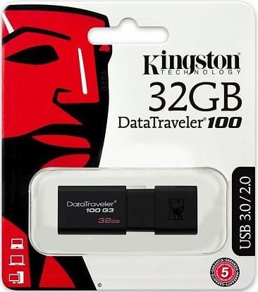 Флешка Kingston DataTraveler 100 G3 USB 3.0 32 Gb Black - фото 3