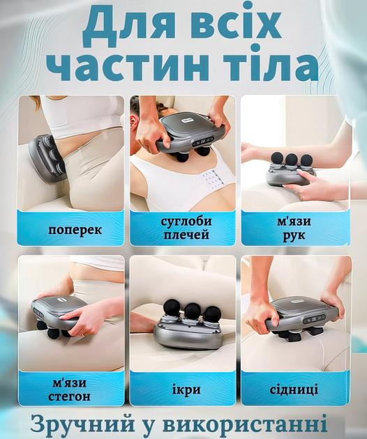 Перкуссионный массажер с дисплеем и 12 массажными головками на 9 режимов массажа - фото 5 Перкуссионный массажер с дисплеем и 12 массажными головками на 9 режимов массажа - фото 5