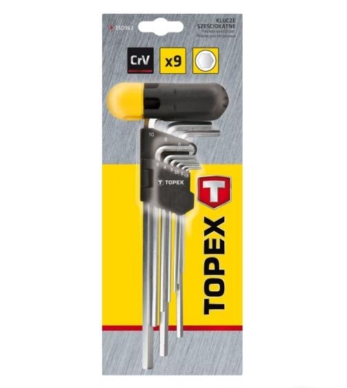 Набор шестигранных ключей Topex 35D962 HEX 2-10 мм 9 шт. (567994)