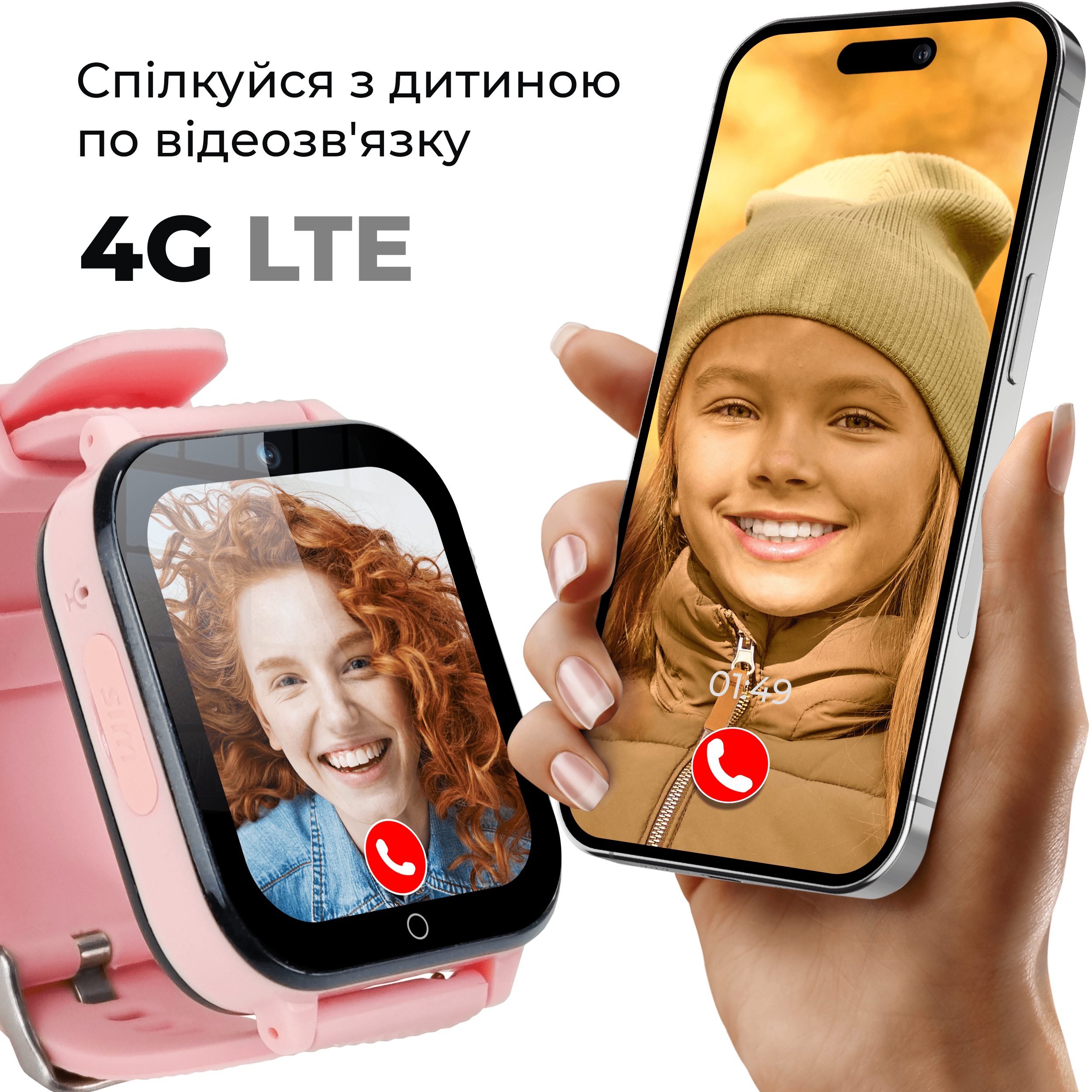 Часы детские JETIX DF100 Pro Kids GPS с виброзвонком 4G видеозвонком и фонариком Pink (8927312) - фото 2