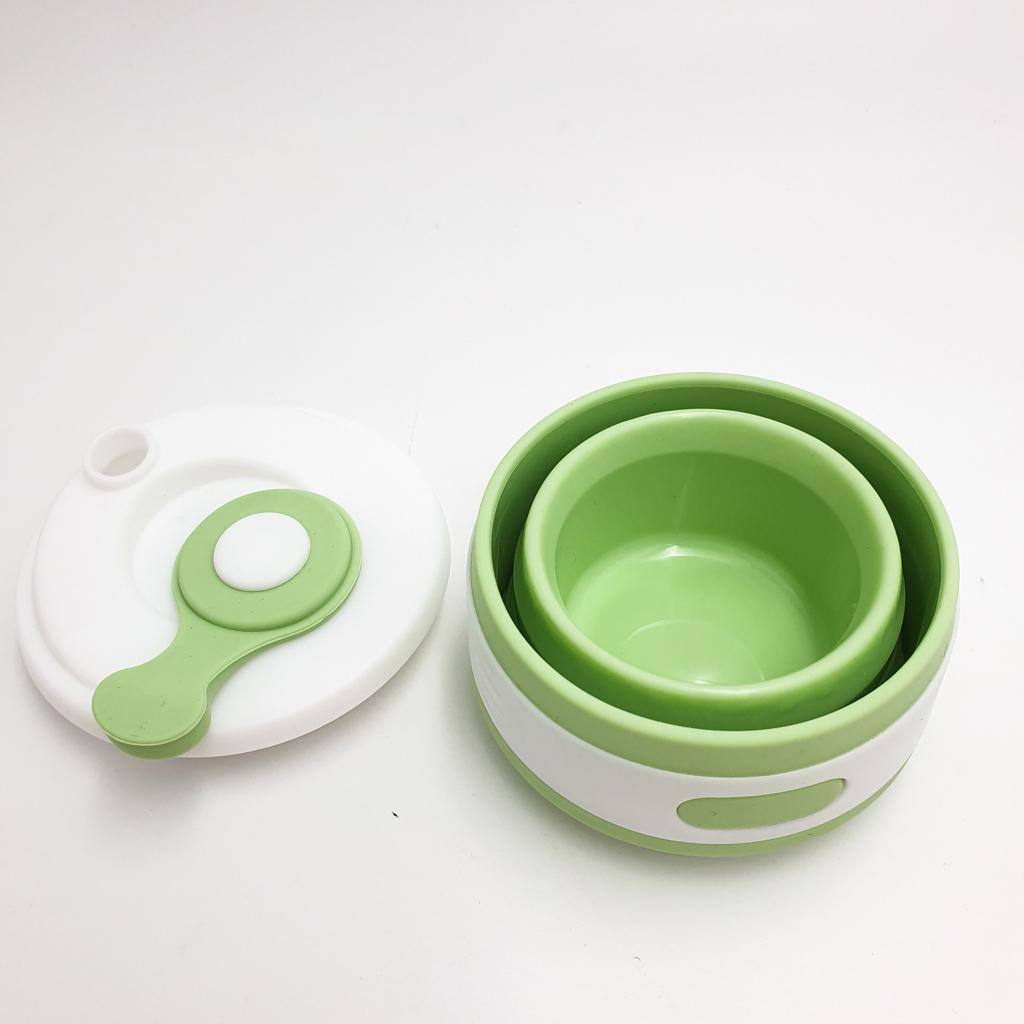 Чашка силиконовая Collapsible складная с герметичной крышкой и поилкой 350 мл Салатовый - фото 3