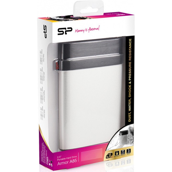 Жорсткий диск Silicon-Power USB 2TB Armor A85 Silver (SP020TBPHDA85S3S) - фото 2