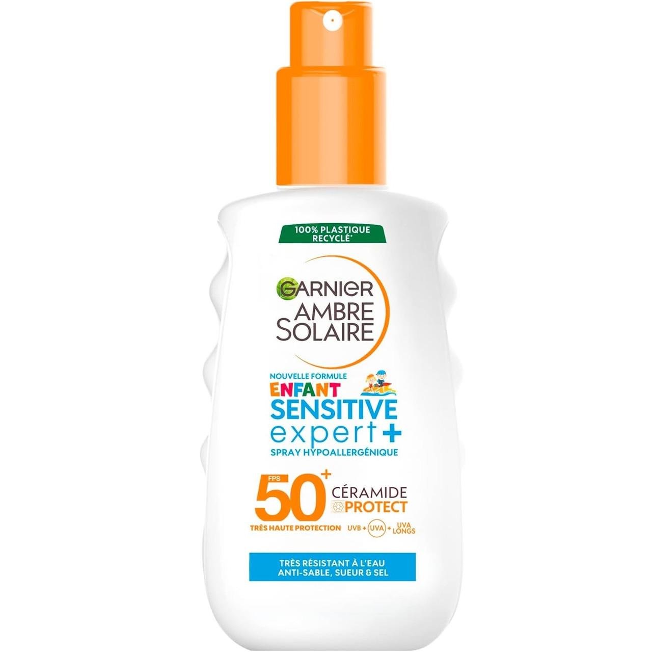 Сонцезахисний спрей Garnier Ambre Solaire Sensitive Expert+ SPF 50+ з керамідами для дітей 150 мл (2224263647)