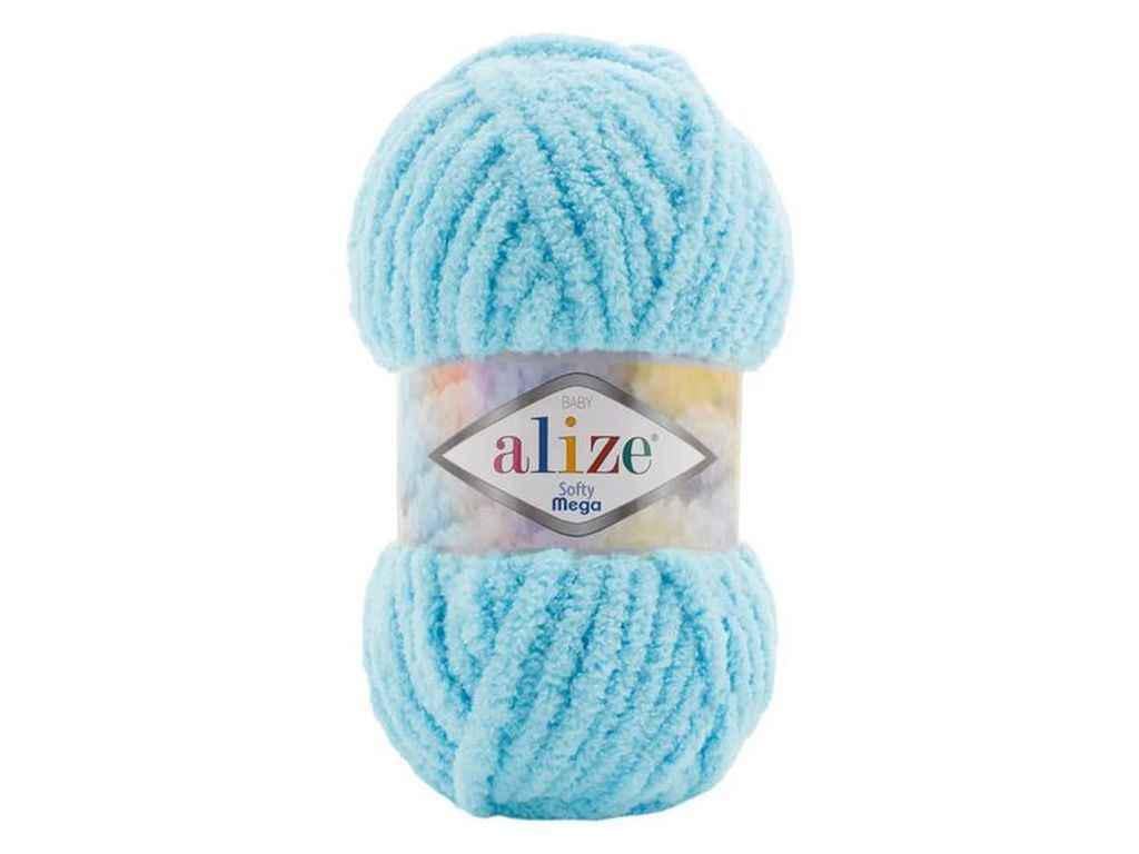 Пряжа Alize Softy Mega 100% микрополиэстер 100 г 70 м 5 шт. цвет 128 Голубой (969534)