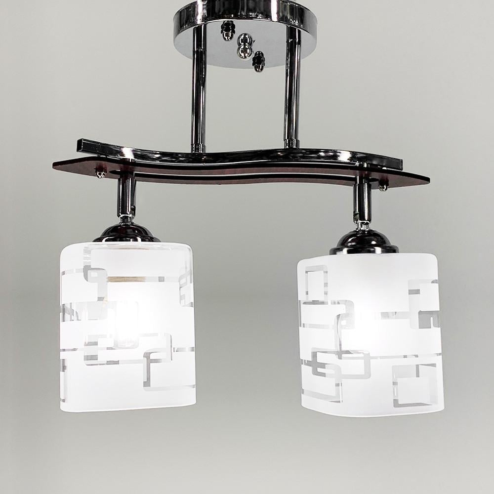 Світильник стельовий на 2 плафони Срібний (6032/2 CH) - фото 4