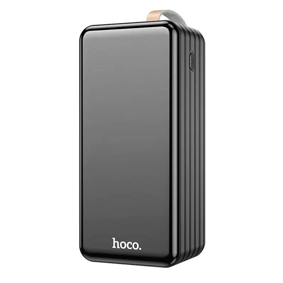 Павербанк 80000 mAh Hoco DB21 7в1 с фонарем 4USB/Type-C/Lightning 2,1A LED-дисплей Черный - фото 2