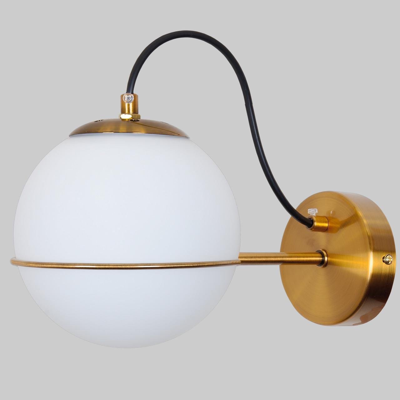 Бра з 15 см кулею Бронзовий (61-J2017-1 BRZ+WH) Бра з 15 см кулею Бронзовий (61-J2017-1 BRZ+WH)