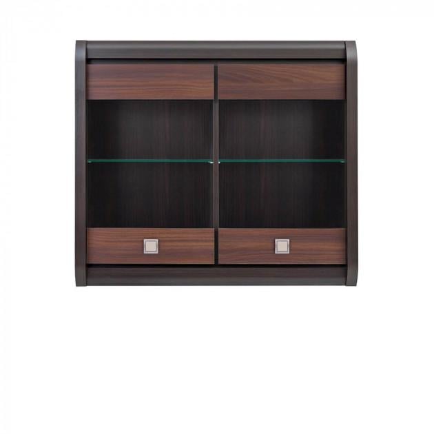Вітрина для кабінету навісна Gerbor Лорен SFW2W с підсвічуванням 975х280х850 мм Венге (5134)
