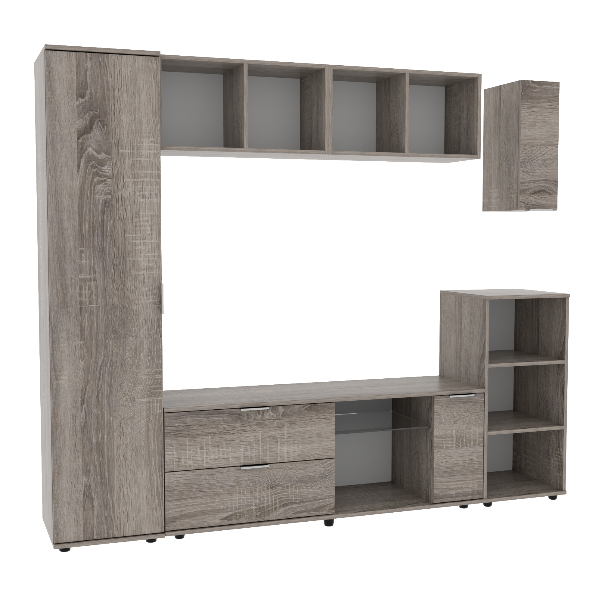 Стенка в гостиную Ketrin-1 2240х425х1880 мм Дуб Сонома/Трюфель Стенка в гостиную Ketrin-1 2240х425х1880 мм Дуб Сонома/Трюфель