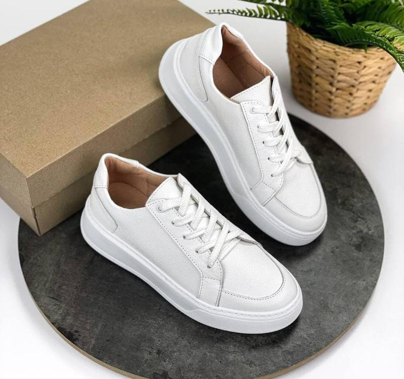 Кроссовки-кеды женские Mermaid кожаные Лаки р. 38 Белый (1585651107)