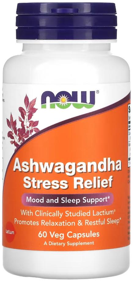 Комплекс против стресса Ашваганда Now Foods Ashwagandha Stress Relief 60 вегетарианских капсул