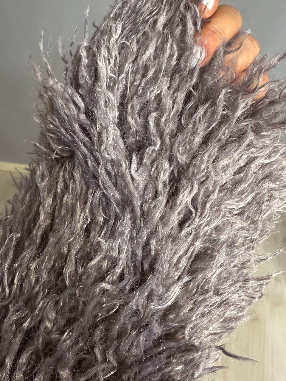 Шуба женская LADY YEP 10018 искусственная под ламу с воротником L Коричневый (5014) - фото 7