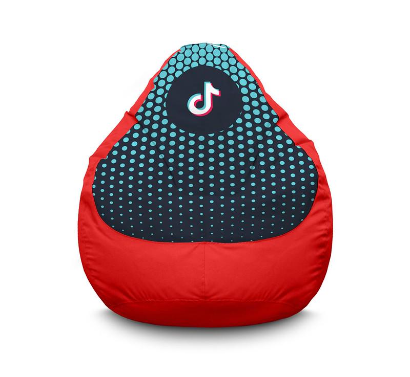 Кресло мешок iPuff Tik Tok Halftone Red Оксфорд XXL 90х125 см Красный