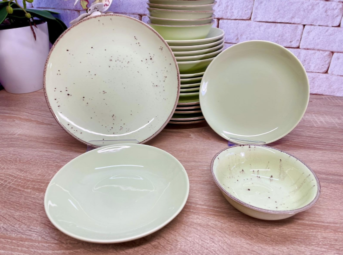 Столовый сервиз OMS TULU фарфор 6 персон 24 шт. Fistik (KL24-Fistik 2) - фото 4 Столовый сервиз OMS TULU фарфор 6 персон 24 шт. Fistik (KL24-Fistik 2) - фото 4