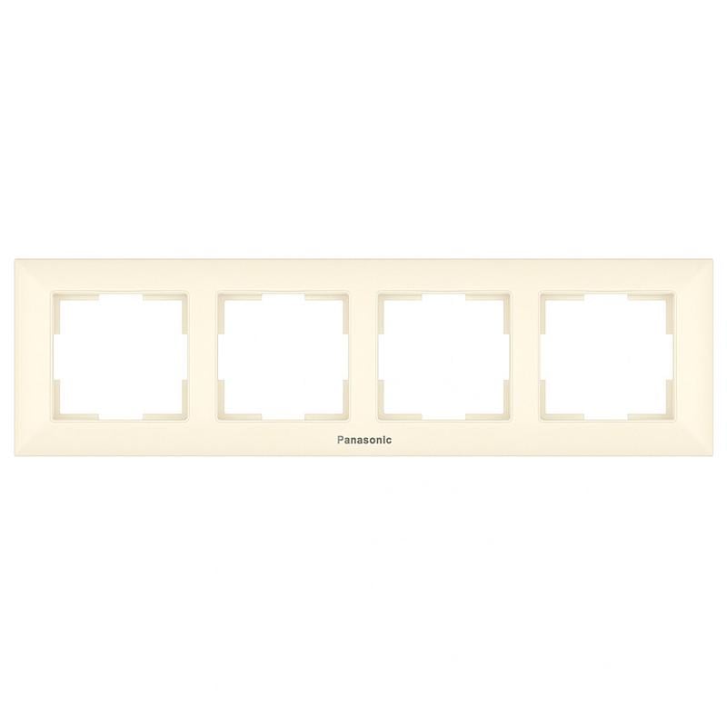 Рамка для розеток четырехместная Panasonic Arkedia Slim ABS горизонтальная Кремовый (WNTF08042BG-UA1) - фото 1 Рамка для розеток четырехместная Panasonic Arkedia Slim ABS горизонтальная Кремовый (WNTF08042BG-UA1) - фото 1