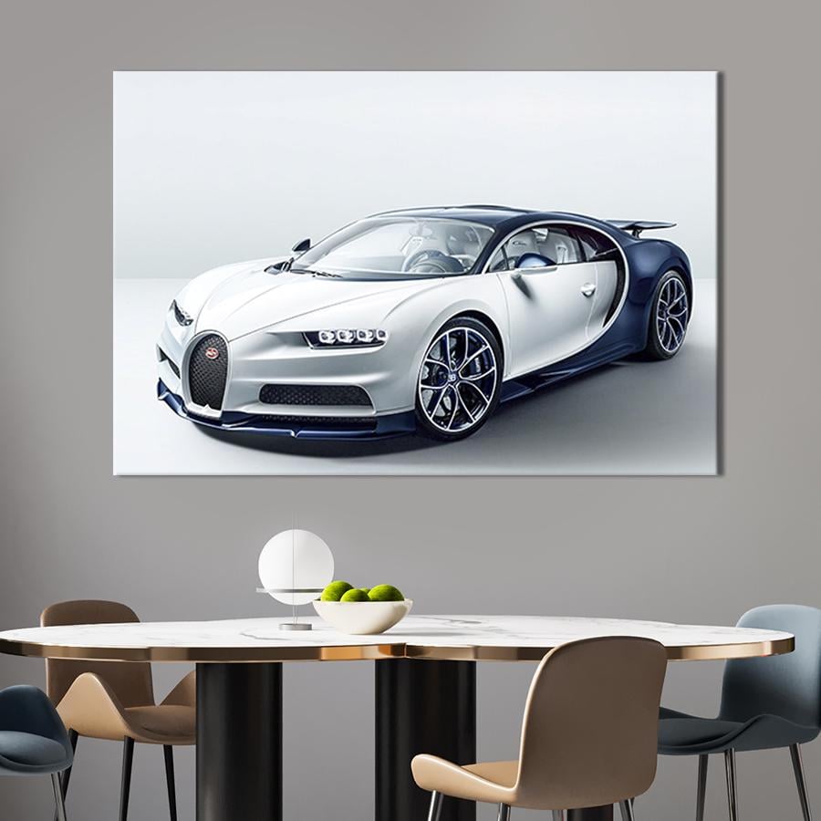 Настінний декор картина на холсті для інтер’єру Bugatti Chiron 80x54 см (119-1)