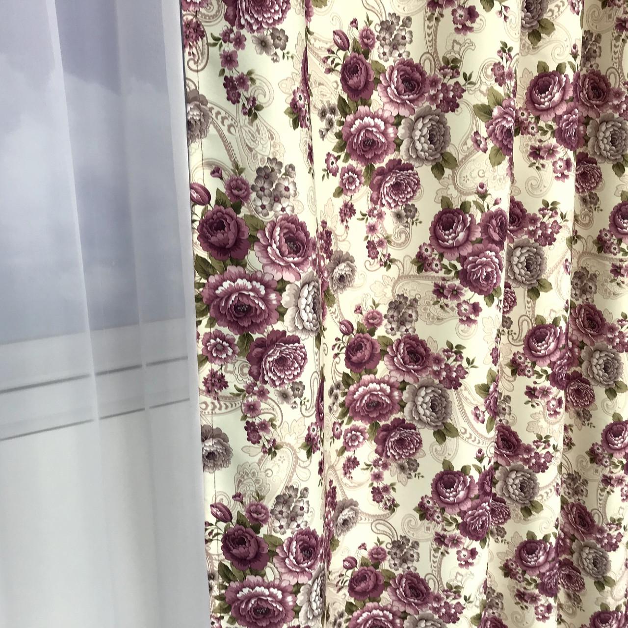 Готові штори з принтом прованс 150x270 см 2 шт. ALBO Фіолетовий - фото 4 Готові штори з принтом прованс 150x270 см 2 шт. ALBO Фіолетовий - фото 4