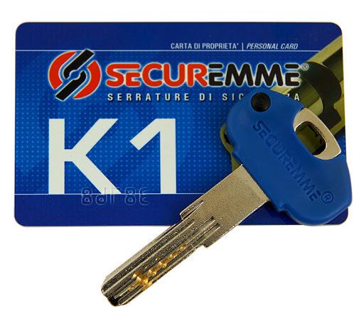 Серцевина модульна Securemme K1 98 мм 61,5/36,5 мм ключ/барашка з довгої сторони матовий Хром (12894534)