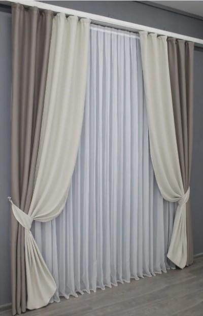 Комплект штор Bagema Rvs блекаут 1,5х2,7 м 2 шт. Какао/Холодний бежевий (014дк/1242-1291ш) - фото 4