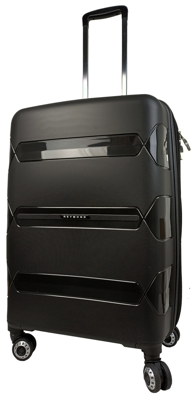 Чемодан пластиковый средний Reymond из полипропилена 80 л Черный - фото 2