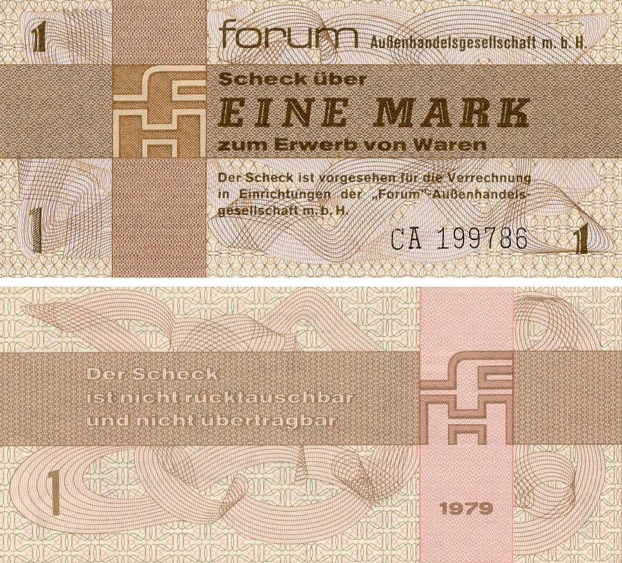 Колекційна банкнота Німеччина 1 марка 1979 UNC НДР (PFX2)
