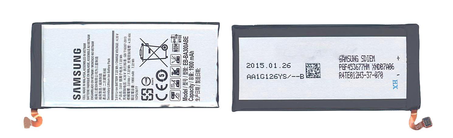 Аккумулятор для смартфона Samsung EB-BA300ABE Galaxy A3 SM-A300F 3,8V 1900 mAh 7,22 Wh Silver