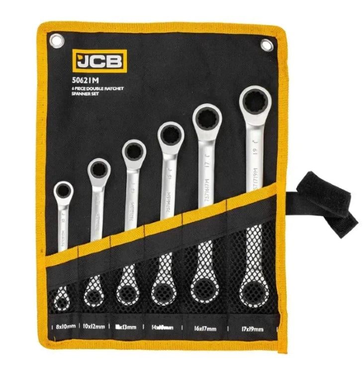 Набір ключів никидних з тріскачкою JCB Tools JCB-50621M 6 пр. в чохлі 8-19 мм (JCB-50621M)