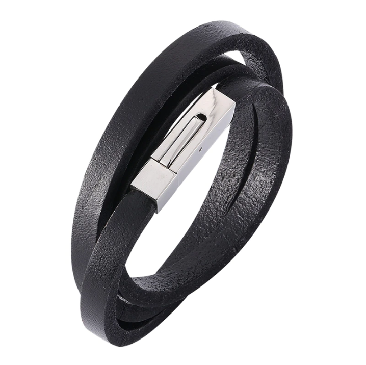 Мужской кожаный браслет Primo Cowboy Black (572067715)