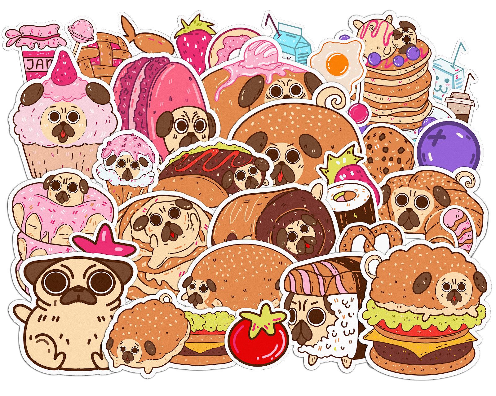 Набор стикеров Lex Altern Забавный мопс виниловые 36 шт. - фото 2 Набор стикеров Lex Altern Забавный мопс виниловые 36 шт. - фото 2