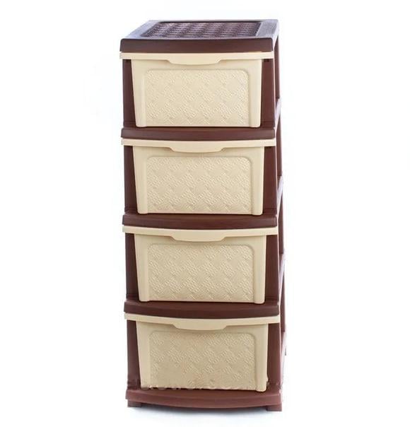 Комод на 4 шухляди R-Plastic Компакт 34х40х86 см Бежево-Коричневий (Р7) Комод на 4 шухляди R-Plastic Компакт 34х40х86 см Бежево-Коричневий (Р7)