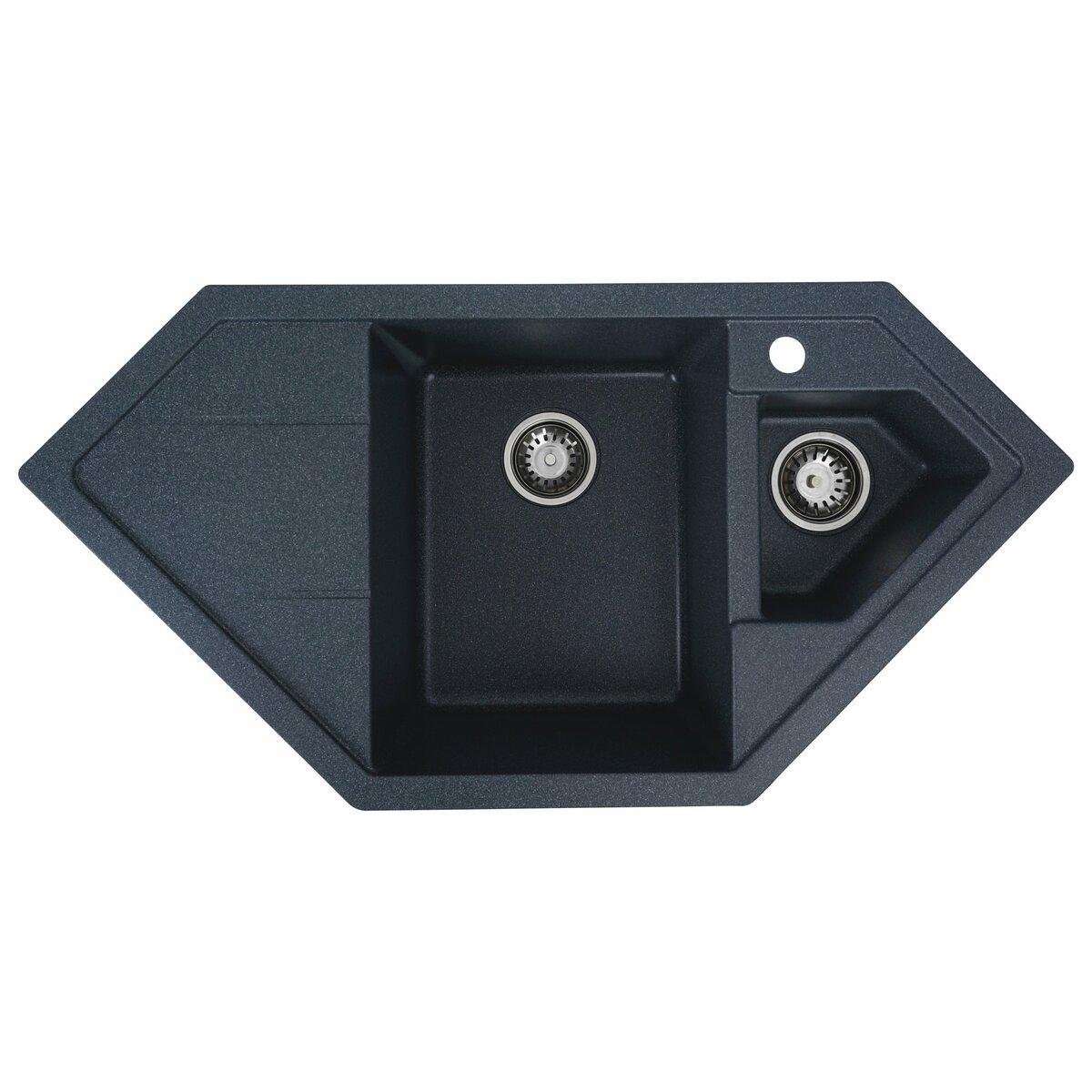 Мойка для кухни гранитная Platinum 9950 PANDORA Карбон матовый (9950-32) - фото 3
