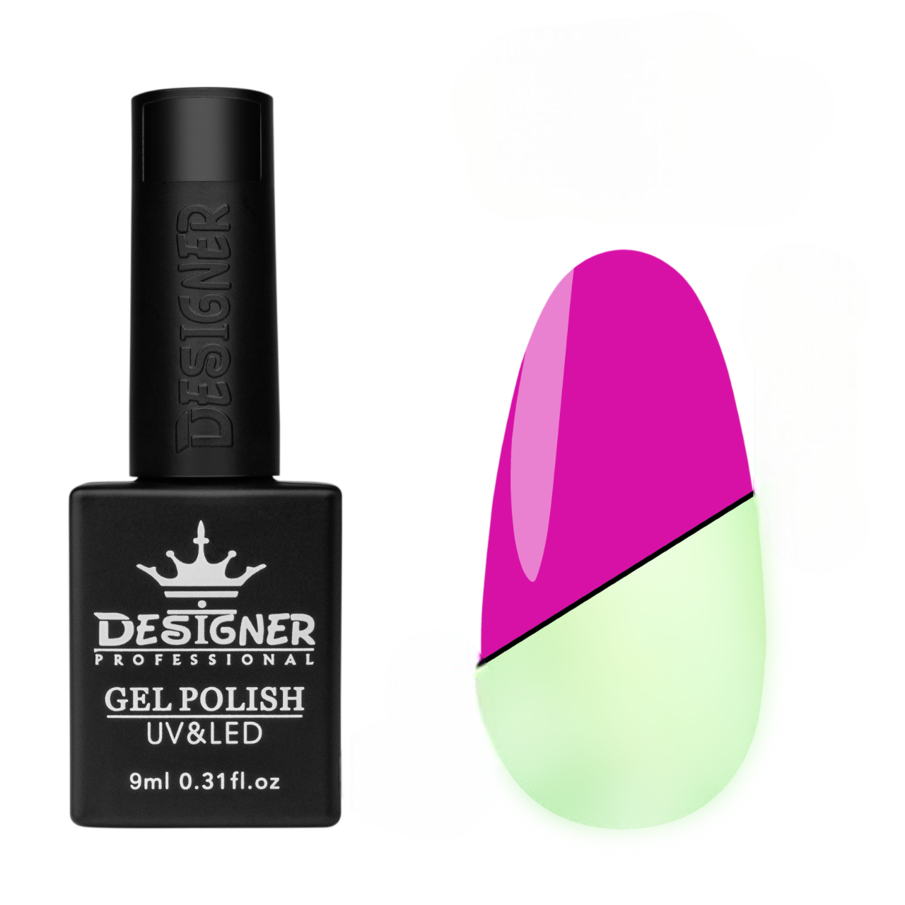 Гель-лак люминесцентный Designer Professional Glow in the Dark 9 мл Фиолетовый 455
