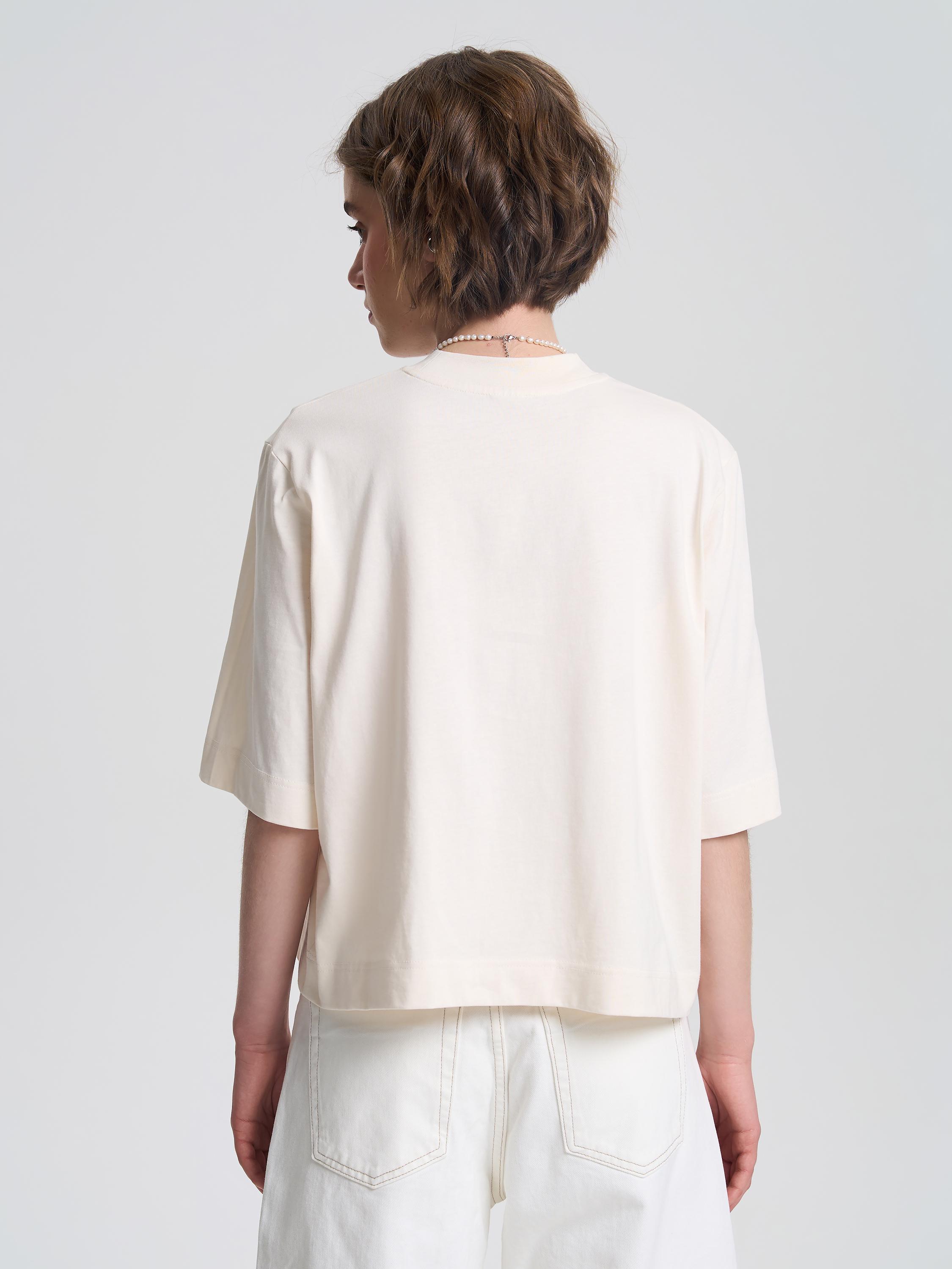 Футболка женская с удлиненным рукавом ROZA 240603 S Светло-бежевый (4824005717093) - фото 3 Футболка женская с удлиненным рукавом ROZA 240603 S Светло-бежевый (4824005717093) - фото 3