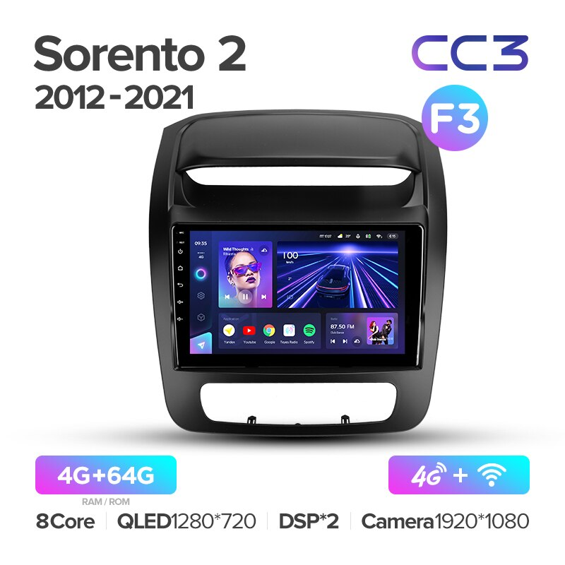 Автомагнитола штатная Teyes CC3 для Kia Sorento 2 2012-2021 комплектация F3 Android CC3 4/64G Wi-Fi/4G - фото 2