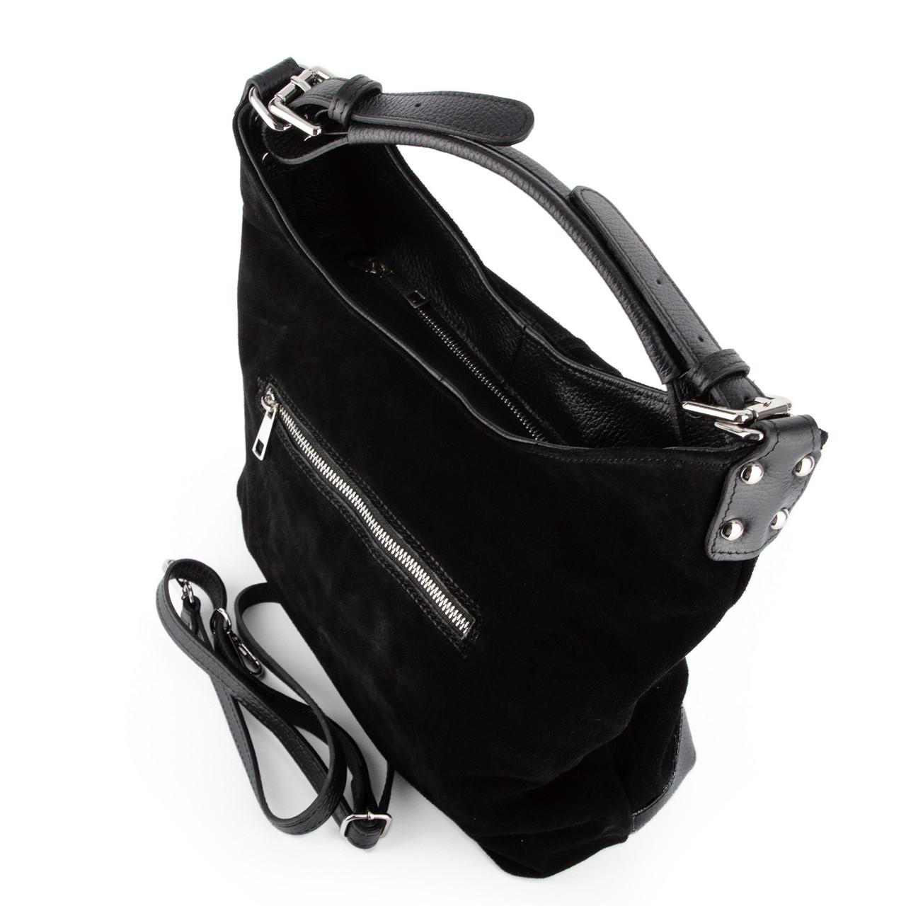 Сумка-шопер жіноча Virginia Conti 03735 замшева Чорний (2738283229) - фото 4 Сумка-шопер жіноча Virginia Conti 03735 замшева Чорний (2738283229) - фото 4