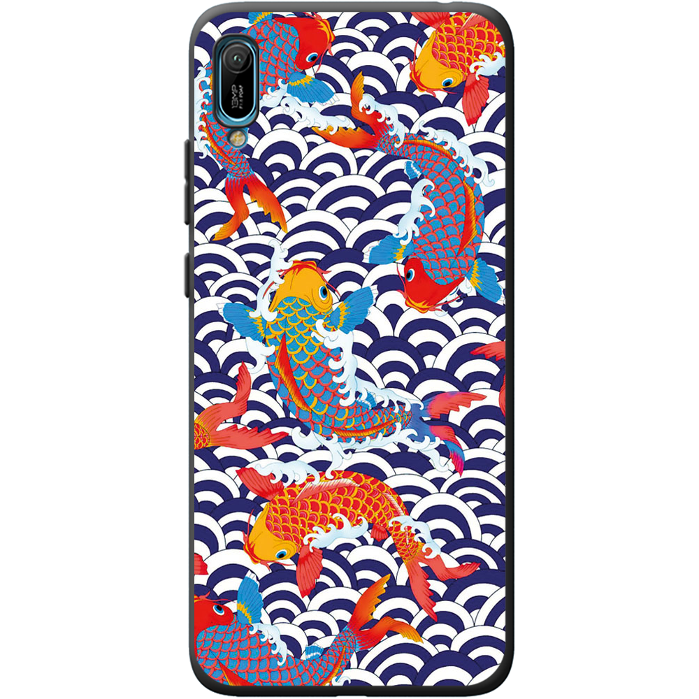 Чехол Boxface Huawei Y6 2019 Koi Fish Черный силикон (36451-up2477-40871)
