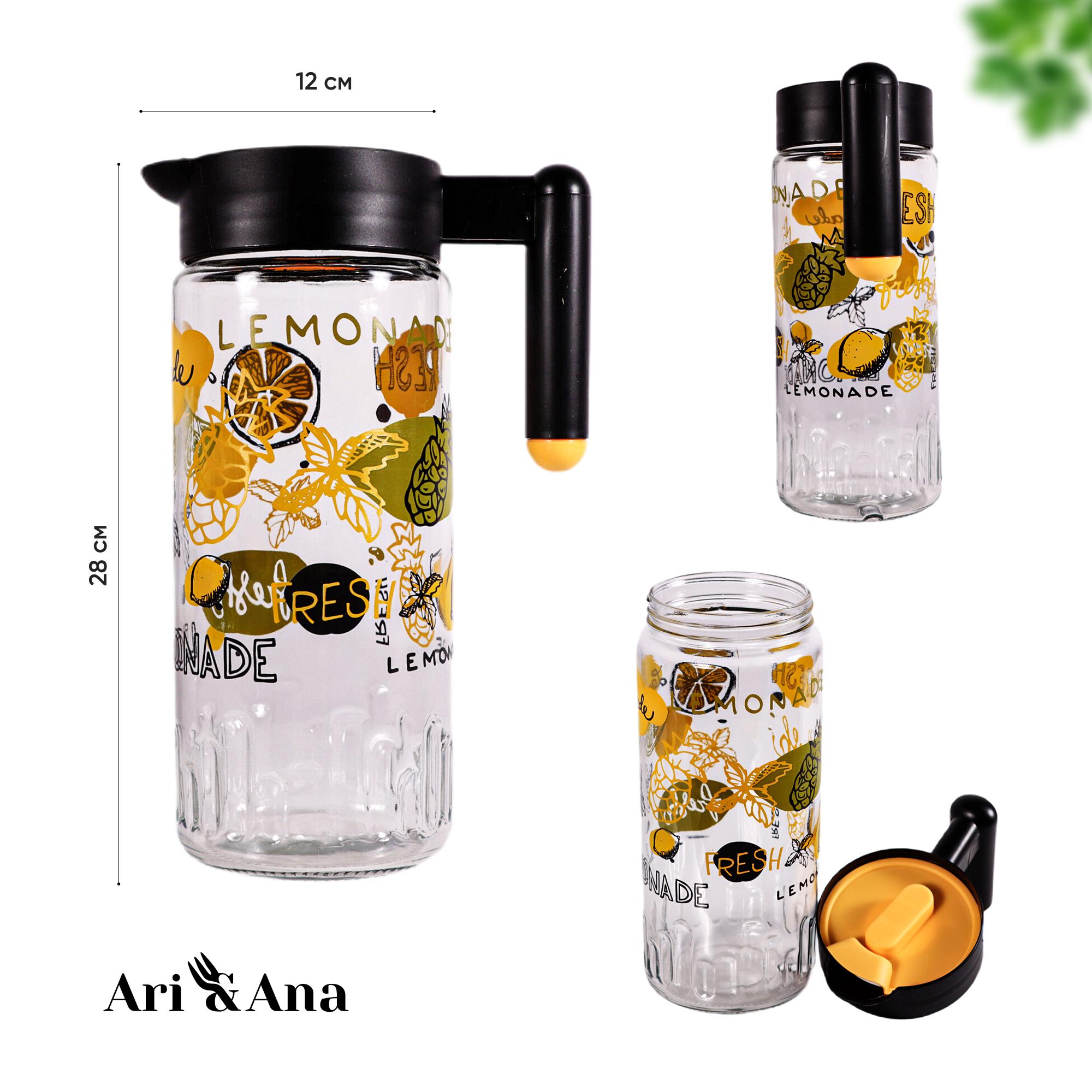 Глечик для води та лимонаду Herevin Lemonade 1,46 л з ручкою Прозорий - фото 3