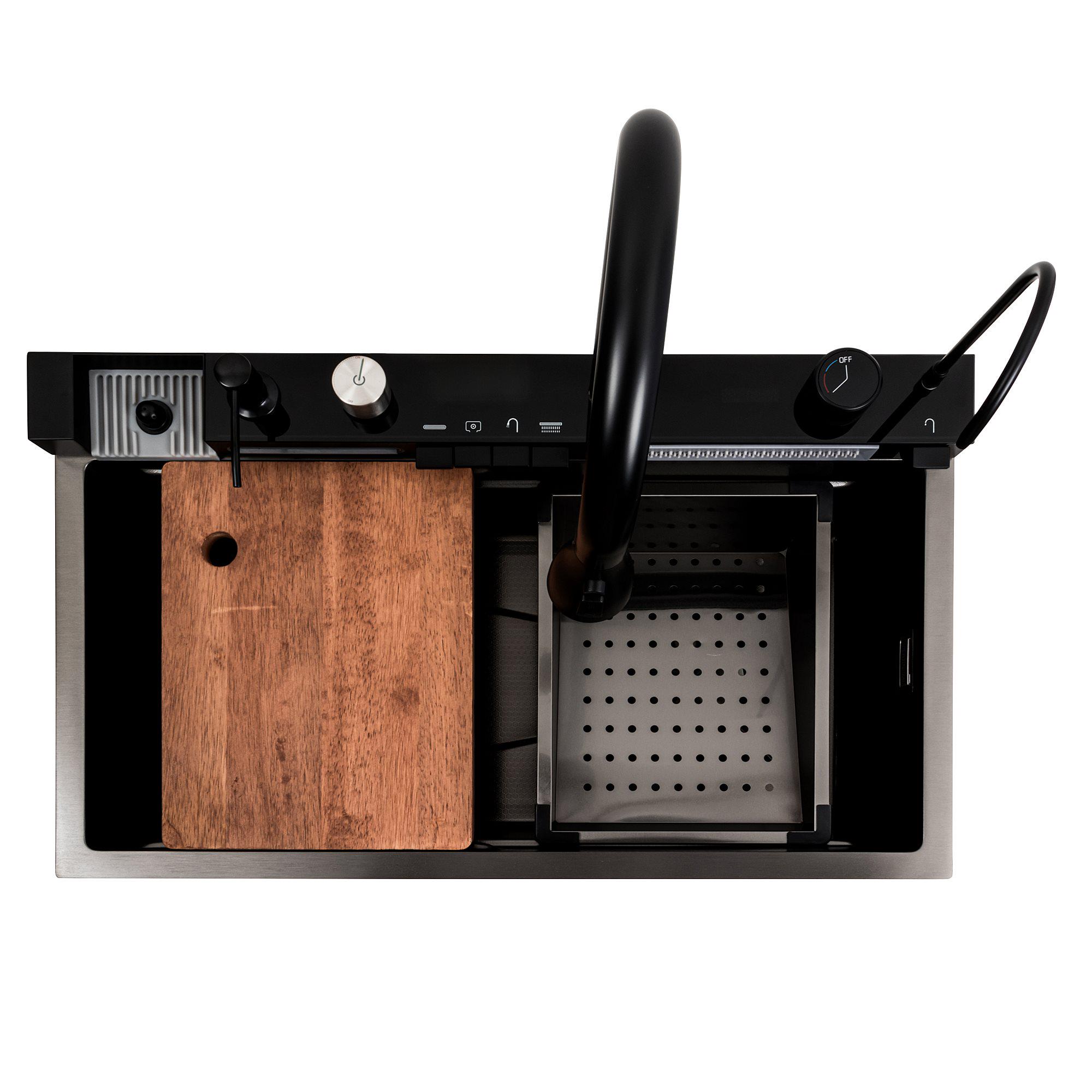 Мийка кухонна Platinum Handmade Водоспад 75x45М PVD Чорний (000041326) - фото 11 Мийка кухонна Platinum Handmade Водоспад 75x45М PVD Чорний (000041326) - фото 11