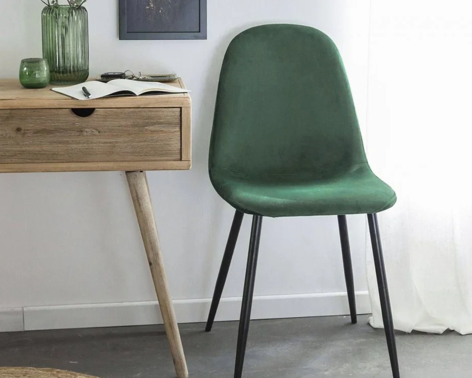 Стул Intarsio Luke Черный каркас/Зеленый - фото 7