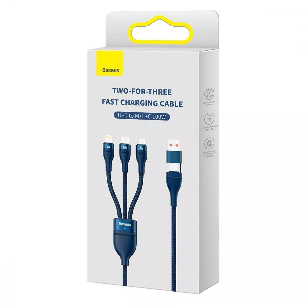 Кабель BASEUS Flash Series 2 Two-for-three USB/Type-C 1,2 м (583069) - фото 6