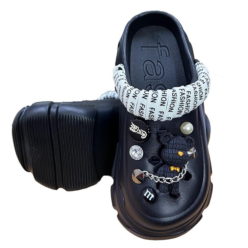 Сабо женские на платформе с джибитсами 10196-1 p. 36 22,5-23 см Черный