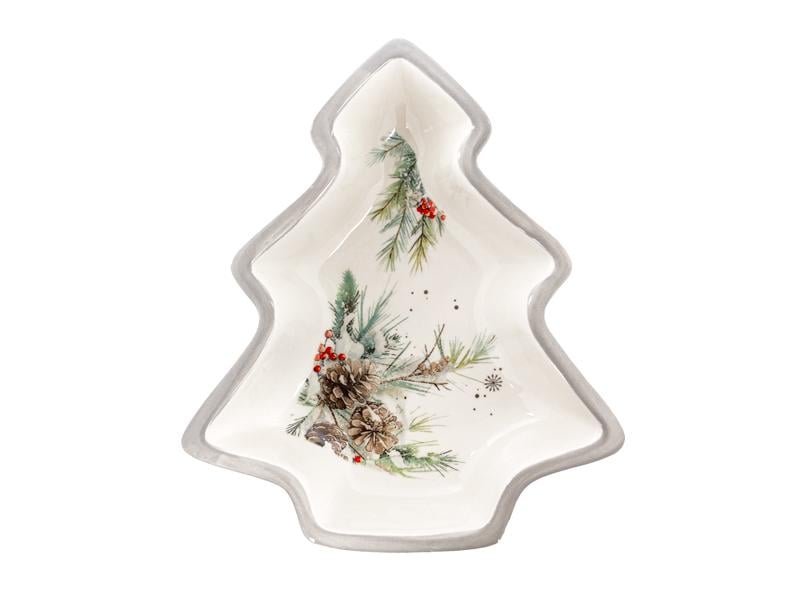 Блюдо новорічне керамічне Лісова казка 23 см (858-0161)