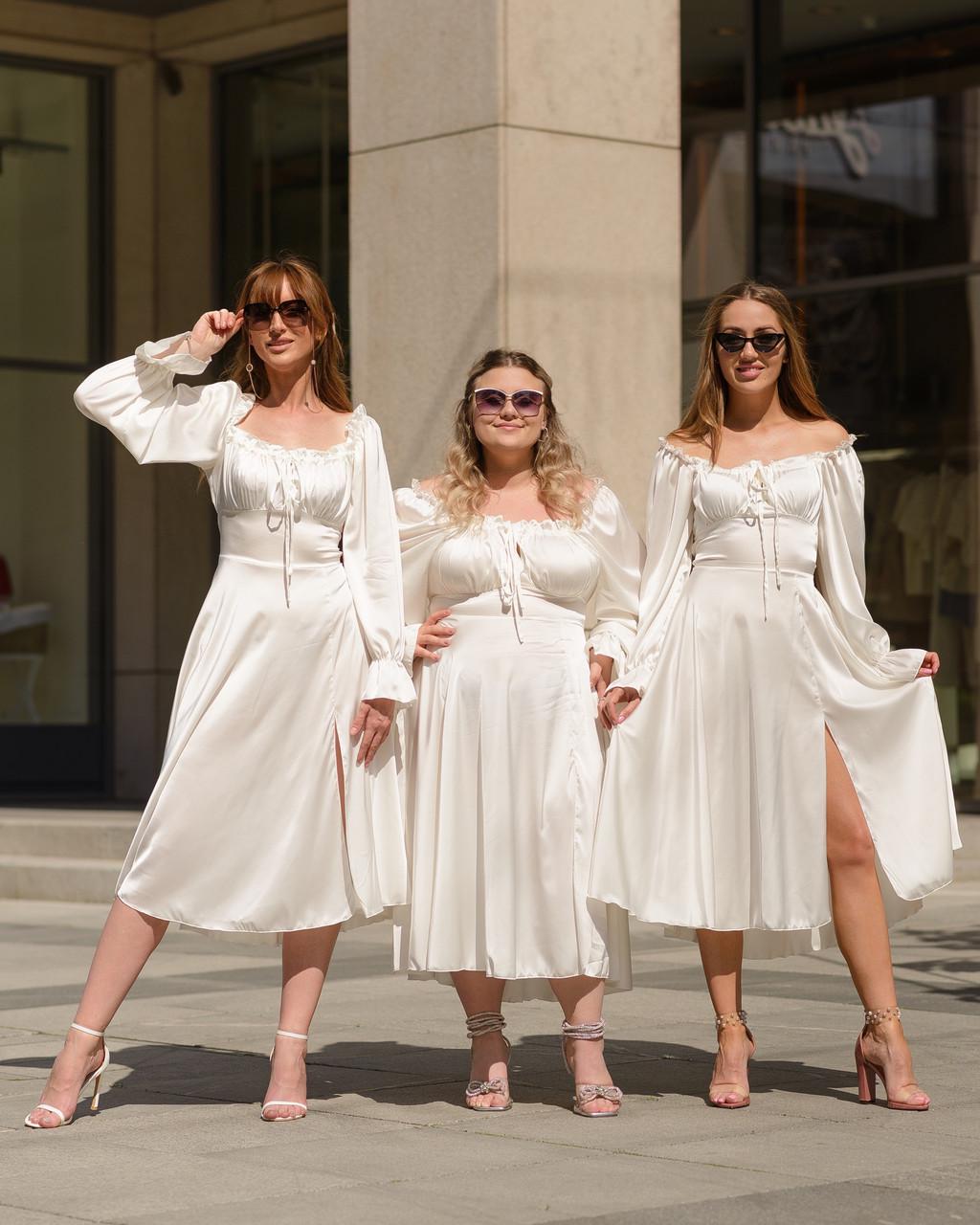 Платье женское миди из шелка Армани Шампань - фото 10 Платье женское миди из шелка Армани Шампань - фото 10