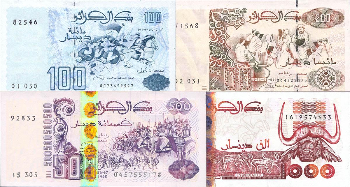 Колекційні банкноти Алжир 1998/100/200/500/1000 динарів 1992-1998 рр. 5 шт. Колекційні банкноти Алжир 1998/100/200/500/1000 динарів 1992-1998 рр. 5 шт.