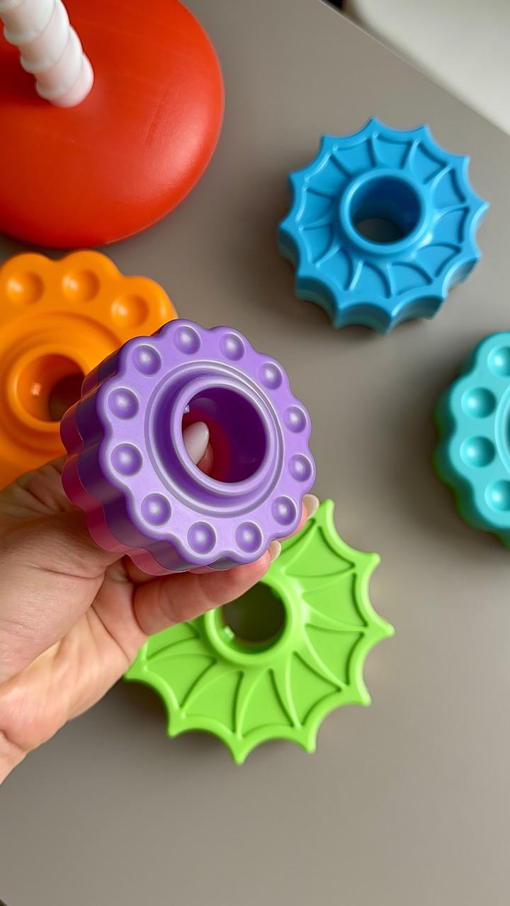 Сортер-пірамідка Веселий Гіроскутер із зубчастими дисками (128) - фото 4